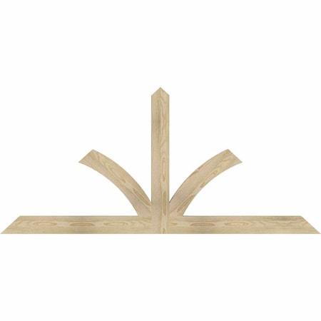 Ekena Millwork Richland Rough Sawn Timber Gable Bracket, Douglas Fir, 72"W x 33"H x 2"D x 4"F, 11/12 Pitch GBW072X33X0204RIC00RDF